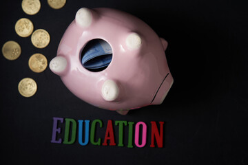 piggy bank saving for education