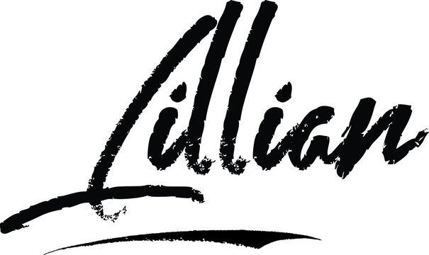 Lillian-Female name Brush Calligraphy on White Background
