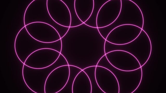 Expanding Circles From Single Ring Overlaid Interlocked Rings of Light