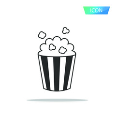Popcorn icon vector isolated on white background.