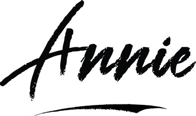 Annie-Female name Modern Brush Calligraphy on White Background