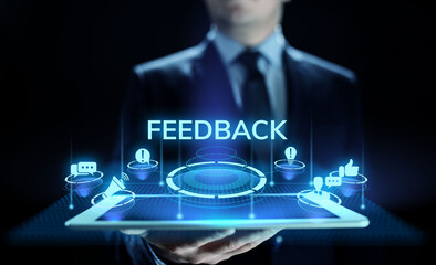 Feedback Customer satisfaction review testimonials service business concept.