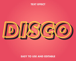 Fototapeta na wymiar Editable text effect - Disco style 