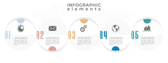 Timeline infographic template 5 options