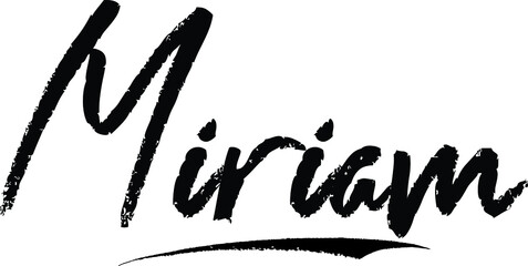 Miriam Female name Modern Brush Calligraphy on White Background