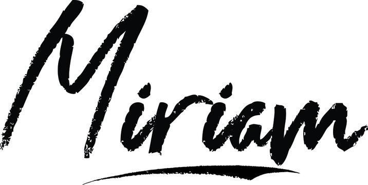 Miriam Female name Modern Brush Calligraphy on White Background