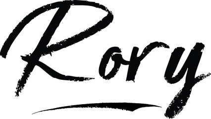 Rory Female name Modern Brush Calligraphy on White Background