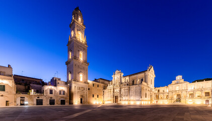 Obraz premium Piazza del Duomo of Lecce douring the first lights of day