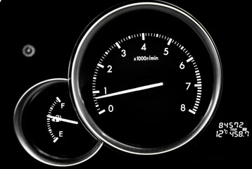 Car dashboard dials - engine RPM (rotations per minute)