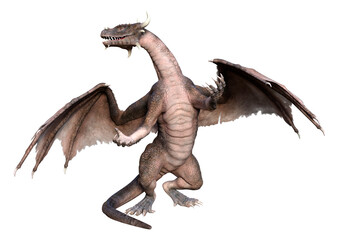Fototapeta premium 3D Rendering Fairy Tale Dragon on White