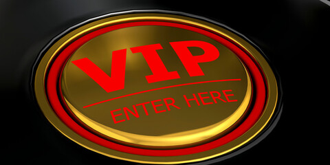 Fototapeta na wymiar VIP enter here golden button
