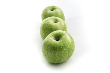Green apples isolated on white background