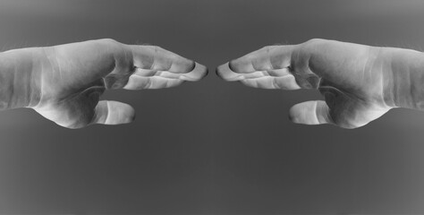 beautiful elegant hand show gesture black background