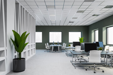 Modern white and gray open space office