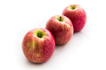 Red apples isolated on white background