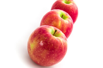 Red apples isolated on white background