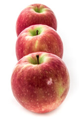 Red apples isolated on white background