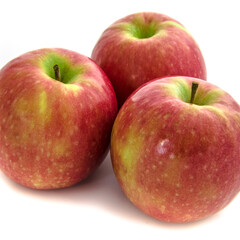 Red apples isolated on white background