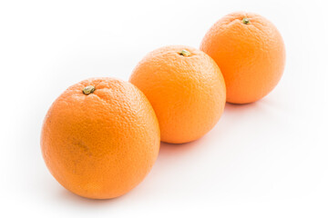 Ripe mandarines isolated on a white background