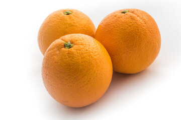 Ripe mandarines isolated on a white background