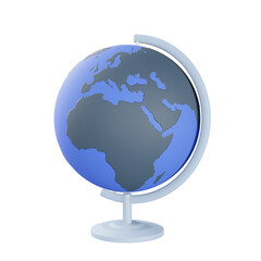 3d rendering of Globe map, 3d icons, pastel minimal cartoon style  isolated