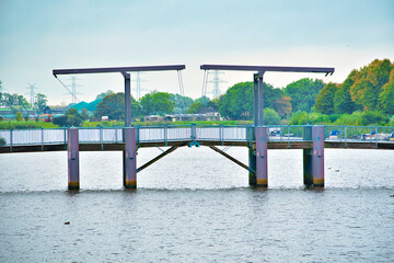 bridge over river in the park