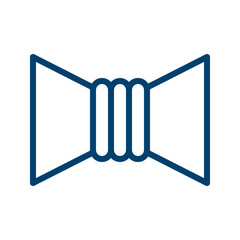 Bow Tie Icon Design with Dark Blue Line Style on White Background