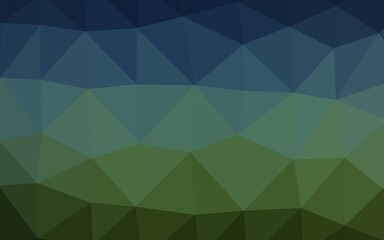 Dark Blue, Green vector polygonal background.