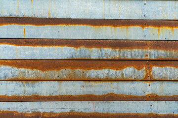 Rusty metal background. Horizontal stripe