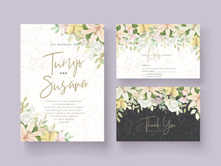 Wedding card template floral design