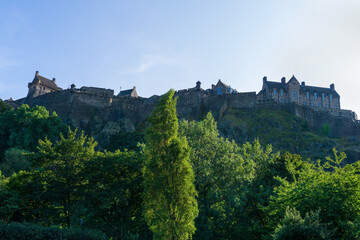 Fototapeta na wymiar Edinburgh Castle on top of Castle Rock