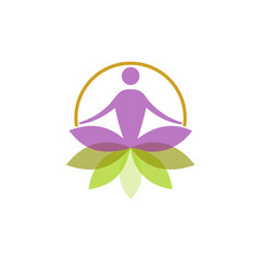 Yoga meditation logo Royalty