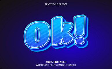 Editable Text Effect, Ok, Comic And Cartoon Text Style