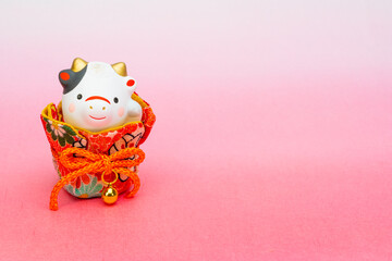 2021年干支の牛（丑、うし）年賀状素材