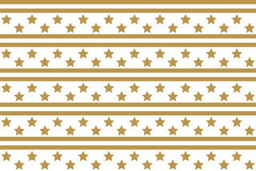 background of golden stripes and golden stars on white