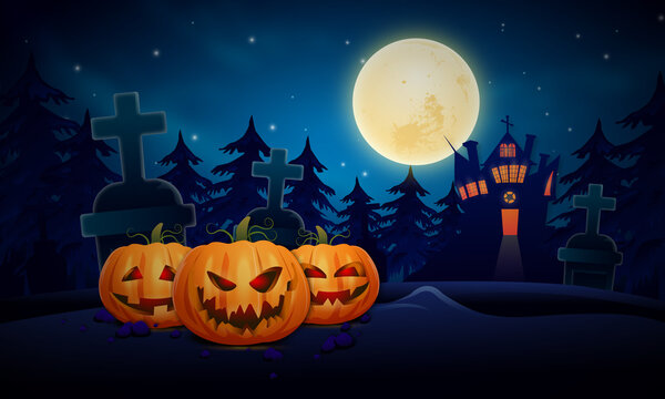 Halloween background with spooky pumpkin design