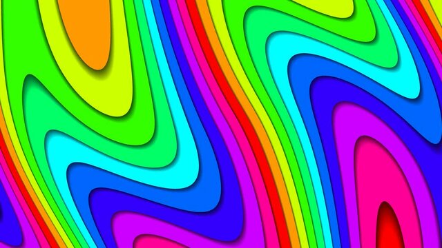 Moving Bent Bendy Lines of Color Bright Rainbow Bars