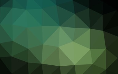 Dark Green vector abstract mosaic backdrop.