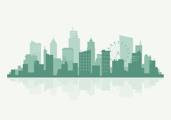 Silhouette skyline illustration