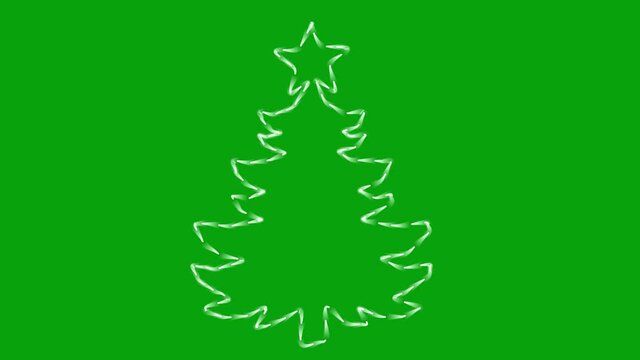 Christmas tree motion graphics with green screen background