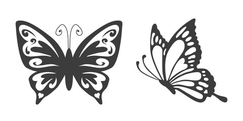 Plakat Butterfly silhouette icon. Vector illustration.