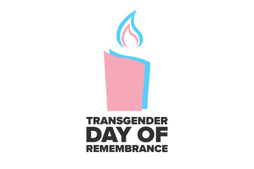 Transgender Day of Remembrance. November 20. Holiday concept. Template for background, banner, card, poster with text inscription. Vector EPS10 illustration.