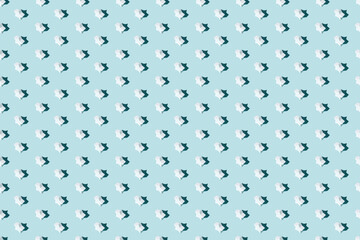 Seamless pattern. Blue abstract background. Symmetrical decorative composition. Minimalist...