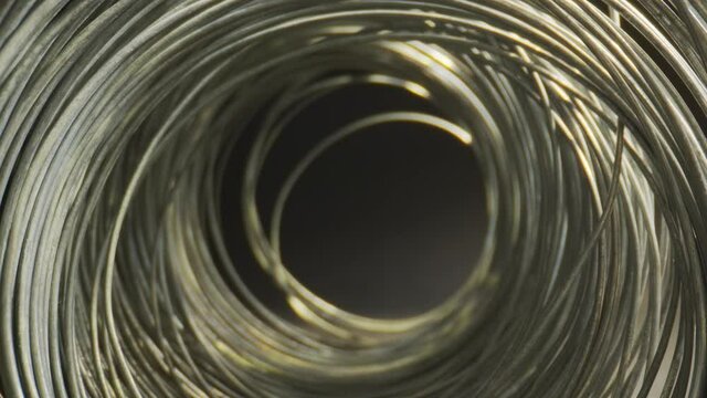 Camera motion in round steel wired tunnel