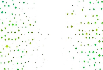 Light Green, Yellow vector template with poker symbols.