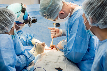 Surgery to remove the breast and replace it with an implant.