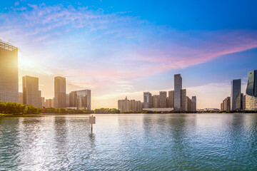 Fototapeta premium Hefei city modern architecture landscape skyline