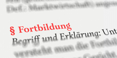 Fortbildung rechtlich erklärt mit Paragraph Zeichen