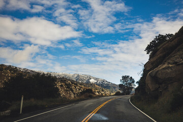 california state route 178 road from bakersfield around sequoia national park leading to death valley