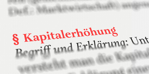 Kapitalerhöhung rechtlich erklärt mit Paragraph Zeichen